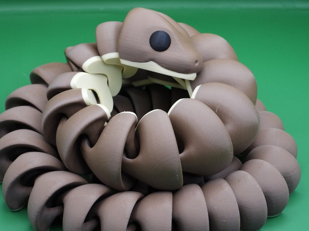 Sssselene the 3D Printed Flexi Snake - 26 Inches of Smooth, ...